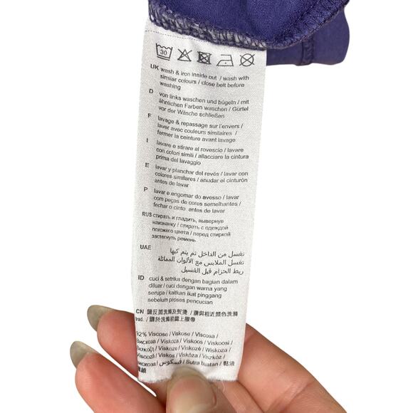 Esprit Purple Red Floral Faux Wrap Jersey Sheath Dress SZ M - Picture 8 of 8